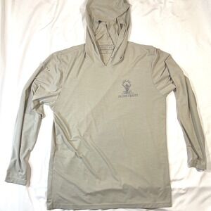 Anetik Mens VINT UV UPF 30+ Performance Sun Hoodie Aloha Crafts Tan Medium